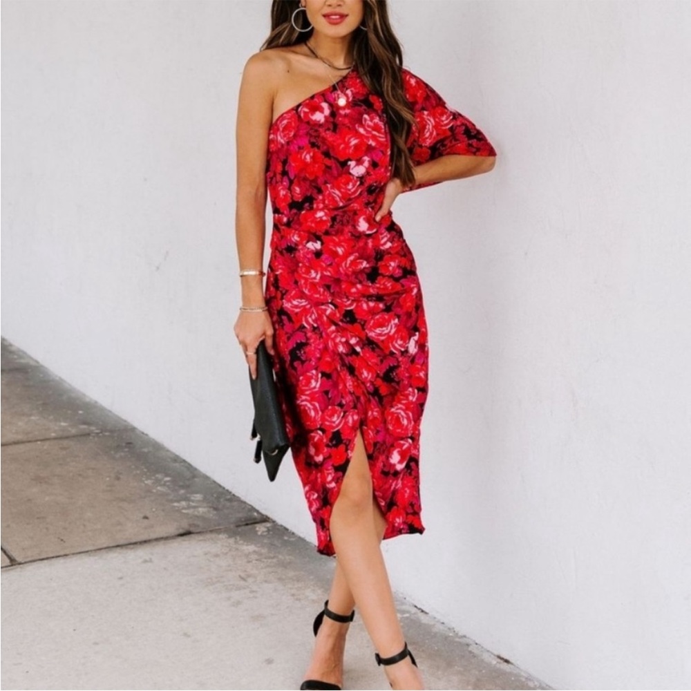 DO + BE floral print one shoulder dress